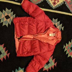 Hot pink puffer jacket
